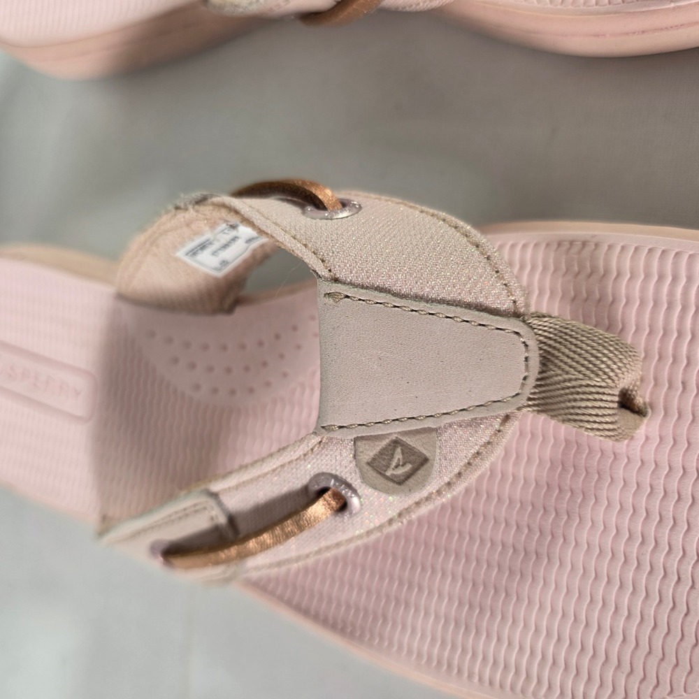 Sperry Seafish Iridescent Rose Sparkle Flip Flop Sandals Women's Size 5.5M - Picture 5 of 5